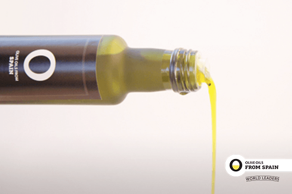 Bottle of olive oil from Spain_detail of bottle