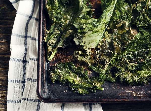 Kale chips and olive oil