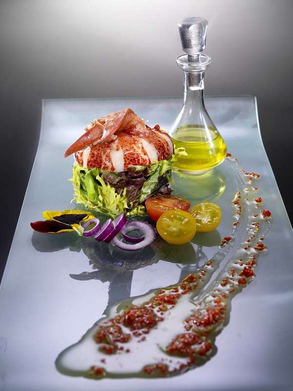 Lobster salad with a lime and saffron vinaigrette