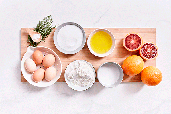 Blood orange and rosemary chiffon_ingredients