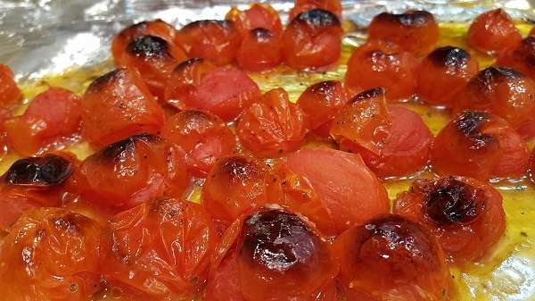 Roast the tomatoes with extra virgin olive oil