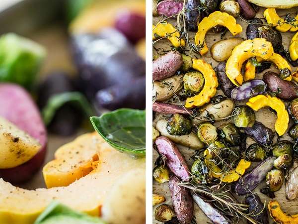 Winter Roasted Vegetables with Lemon Extra Virgin Olive Oil Dressing