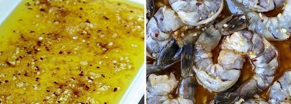 Grilled Garlic Shrimp Skewers with Parsley Oil