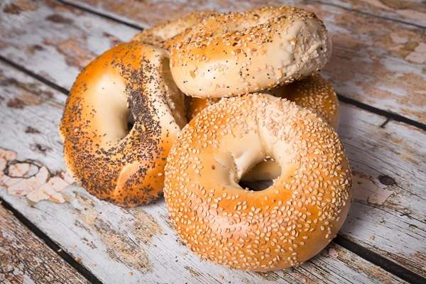 Bagels with olive oil
