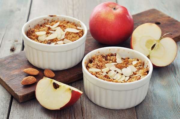 Basil infused olive oil and almond crumble