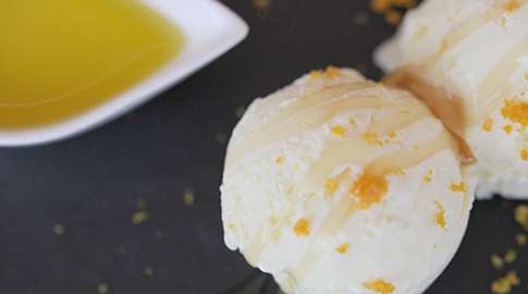 Healthy ice cream with olive oil