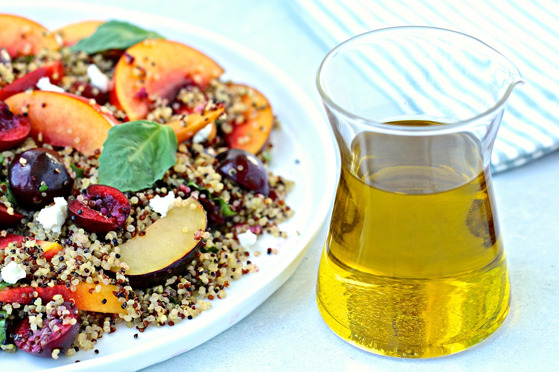 Quinoa Salad with Stone Fruit Olive Oils from Spain