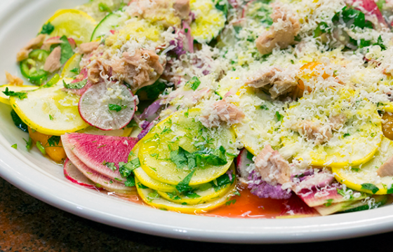 Summer Squash Salad with Radishes and Tuna