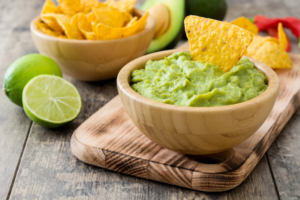 Guacamole is a classic healthy snack