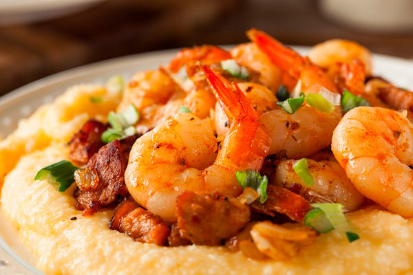 Shrimp and Grits with EVOO from Spain