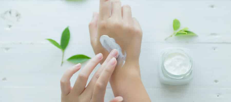 Homemade hand cream with olive oil